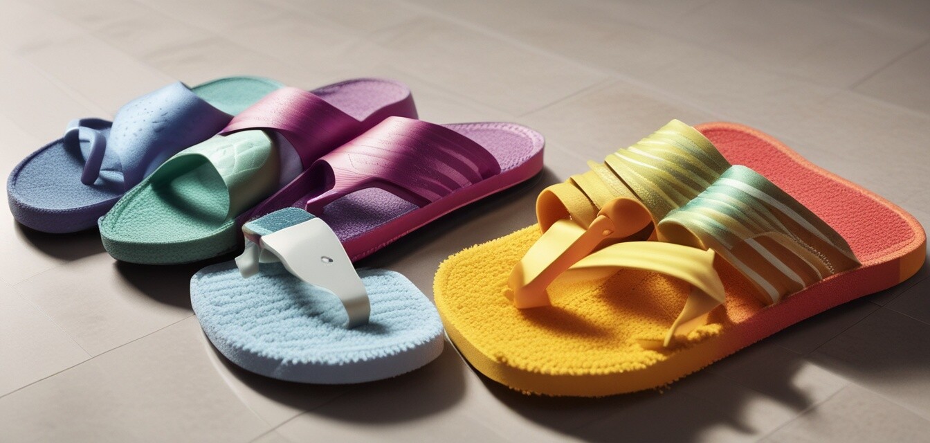 Variety of quick-drying shower sandals