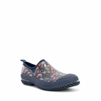 Women's garden clog with colorful floral pattern